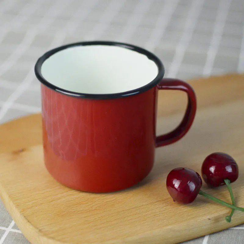 Новая посуда для напитков молочная чашка кружки эмаль чай кофе сплошной цвет