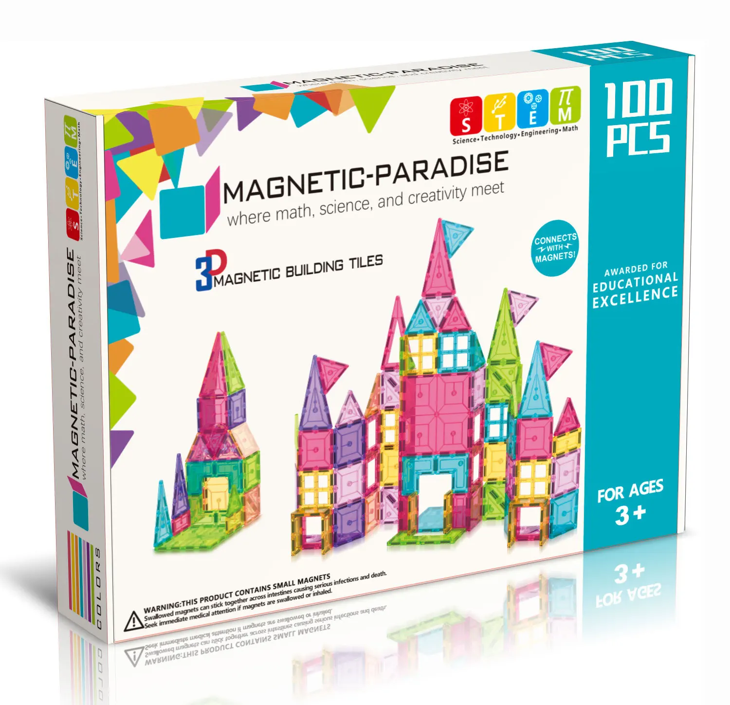 

100 шт цветные 3D Магнитные строительные блоки строительные игры магнитные дизайнерские развивающие игрушки Магнитные плитки для детей пода...