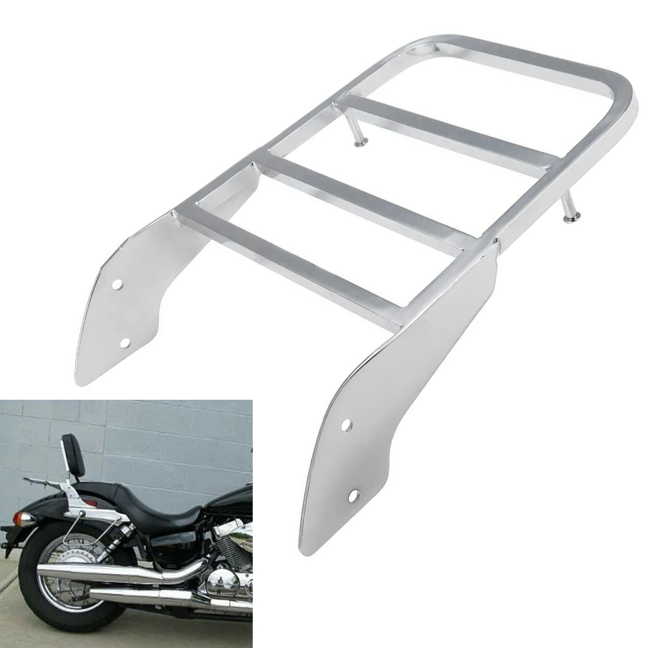 Багажная стойка для мотоцикла Sissy Bar Honda Shadow Steed VLX 600 2007 и Spirit 750 2001 2008 Chrom