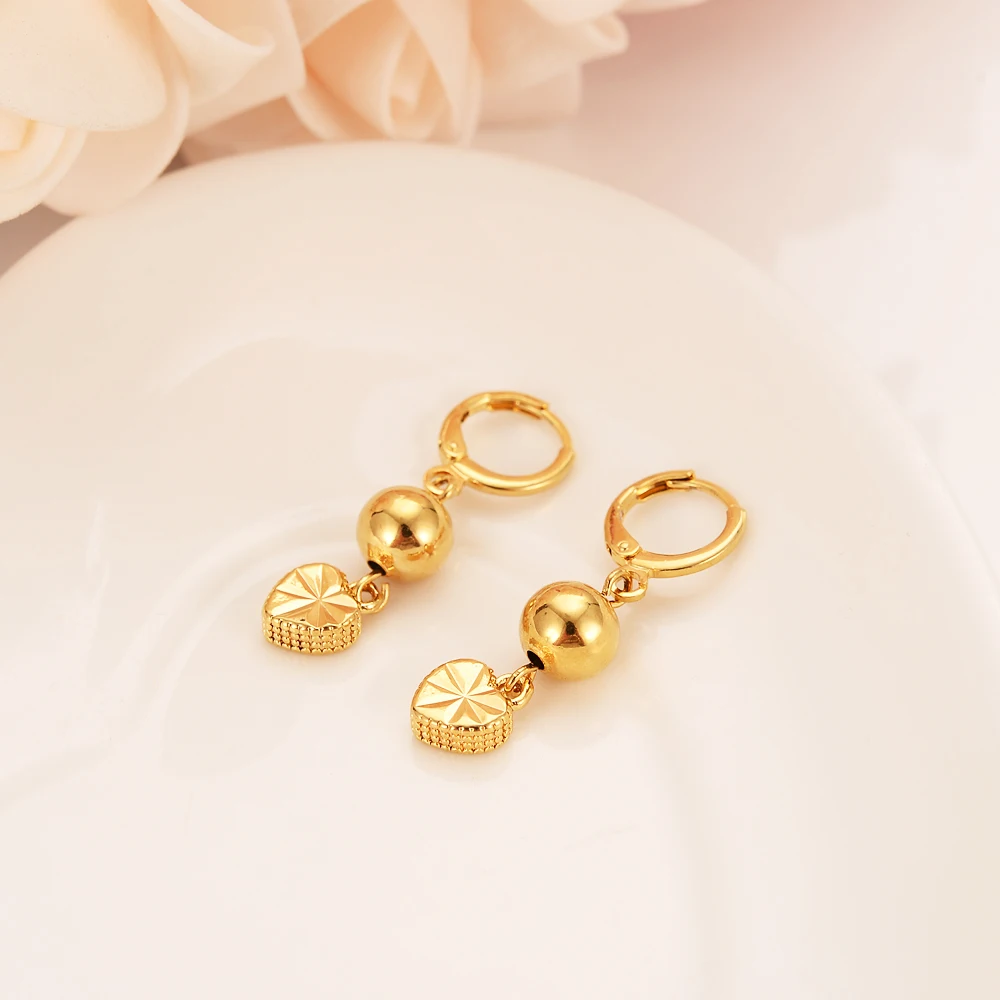 Золотые серьги в форме сердца для женщин/девочек детские любовь модные украшения