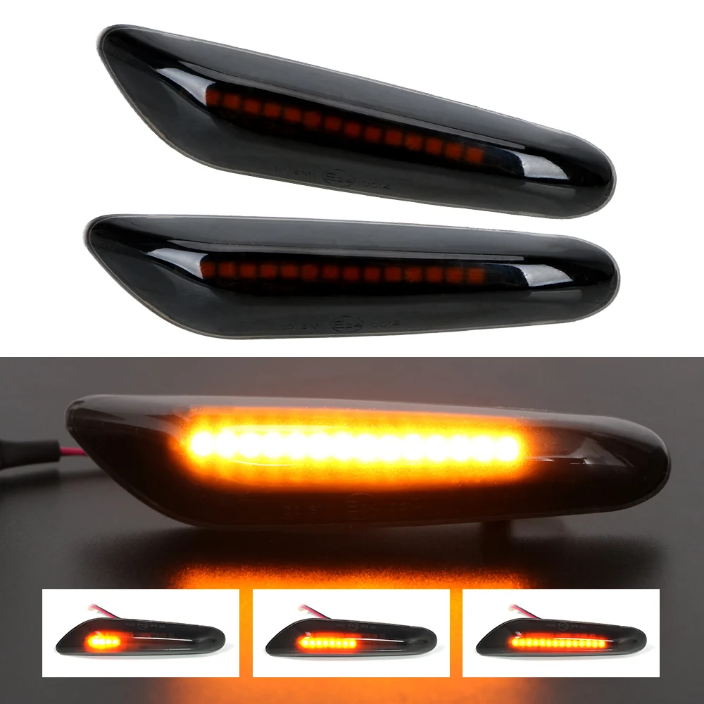 

2Pcs/set DC 12V LED Side Marker Light Amber Car Turn Signal Lamp Streamer Light Turn Indicators