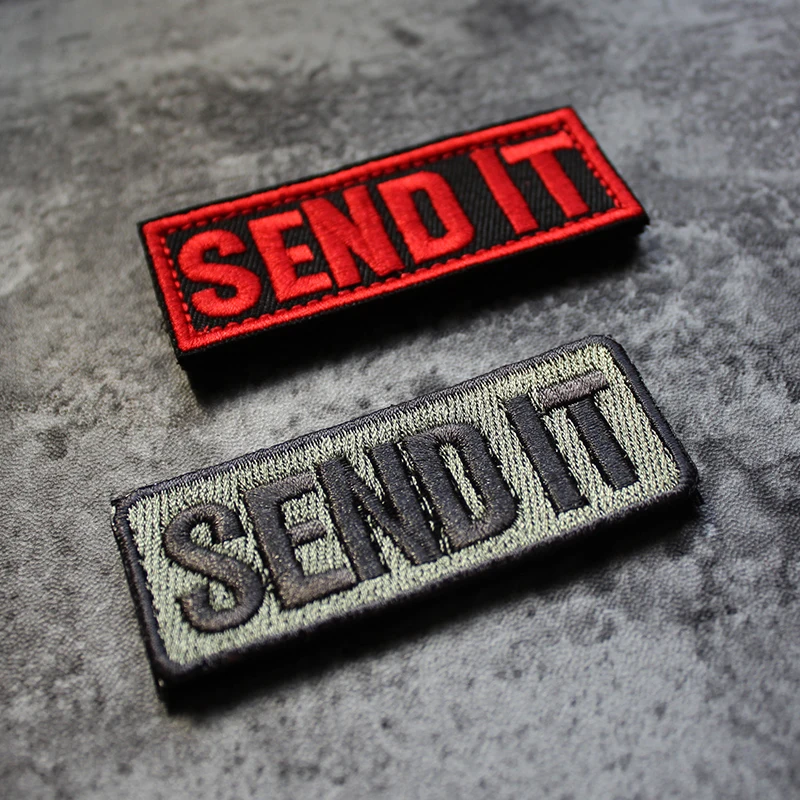 SEND IT Long Strip Embroidery Patches Badges Emblem Military Army For Clothes Backpack Accessory Tactical Badge Fabric Sticker | Дом и сад