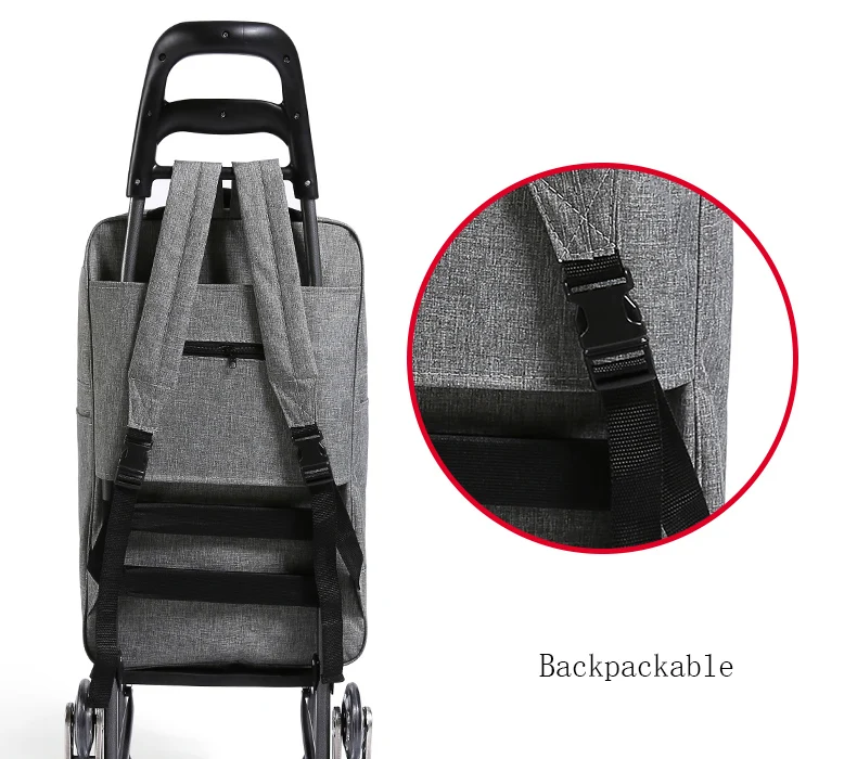 Тележка на колесиках Женская корзина складная для покупок пожилых Лестницы