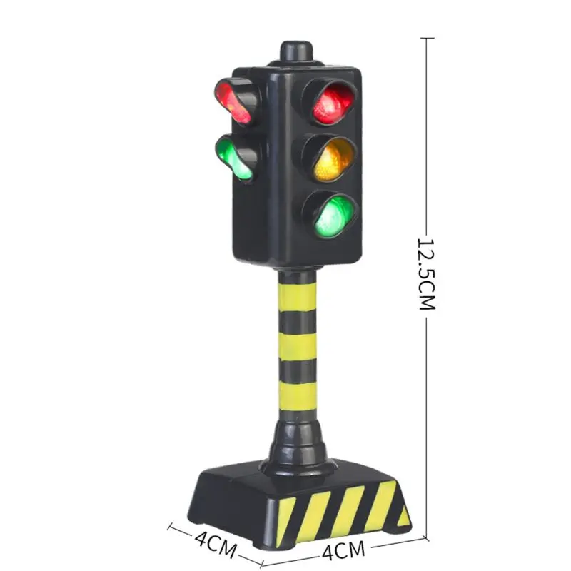 

1PC Mini Traffic Signs Road Light Block with Sound LED Children Safety Kids Educational Toys Perfect Gifts