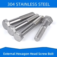 304 stainless steel external hexagon screw bolt outer hex screws with partial thread fasteners m10 m12