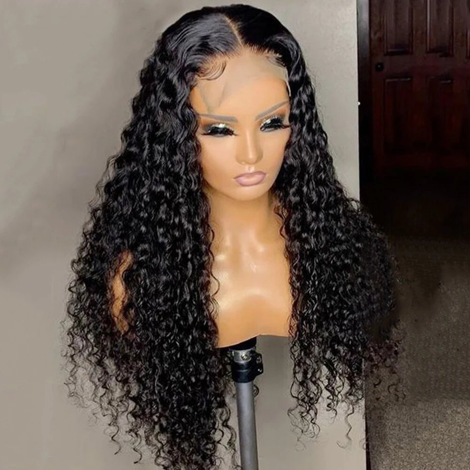 ONETIDE 30 Inch Afro Kinky Curly Lace Front Wig Brazilian Lace Front Human Hair Wigs For Women 4x4 Lace Closure Wig Frontal Wig