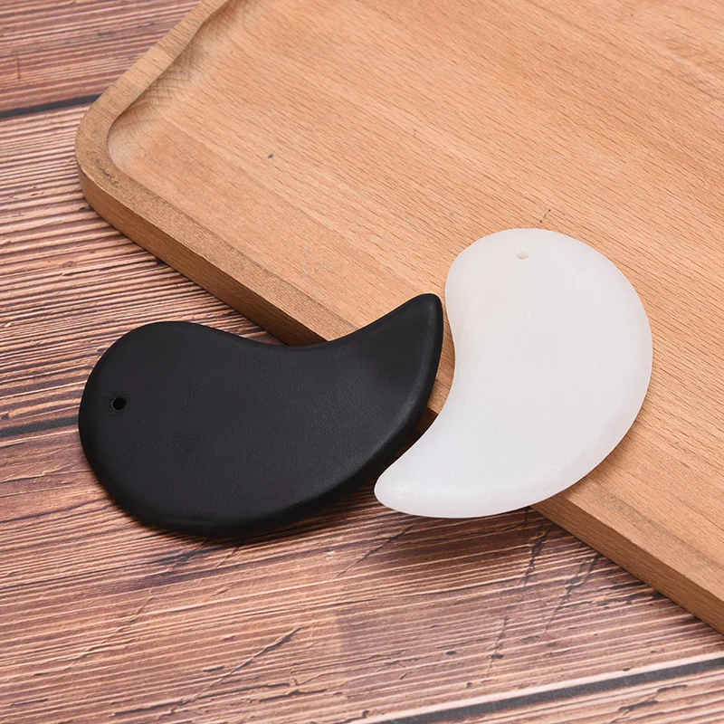 

2pcs Jade Guasha Scraping Massage Scraper Face Massager Acupuncture Gua Sha Board Acupoint Face Eye Care SPA Massage Tool