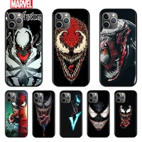 marvel venom for apple iphone 12 11 xs pro max mini xr x 8 7 6 6s plus 5 se 2020 black silicone cover phone case
