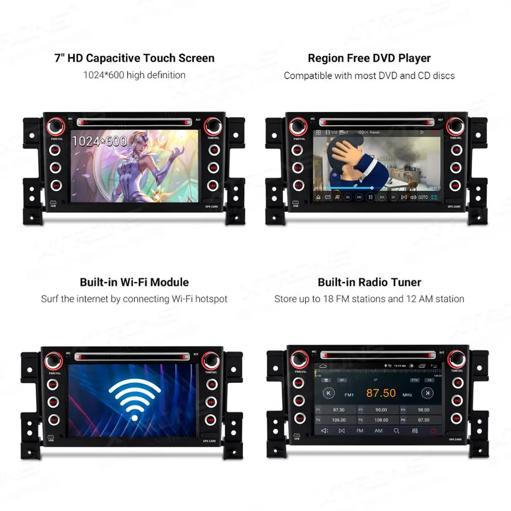 Автомобильный DVD плеер XTRONS 7 &quotAndroid 10 DSP GPS Радио OBD DVR для Suzuki Grand Vitara 2005 2006 2007 2008 2009