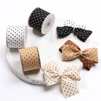 double sided polkadot cotton ribbons diy 25mm 35mm for sewing clothes bows fabric flower wrapping appliques crafts materials