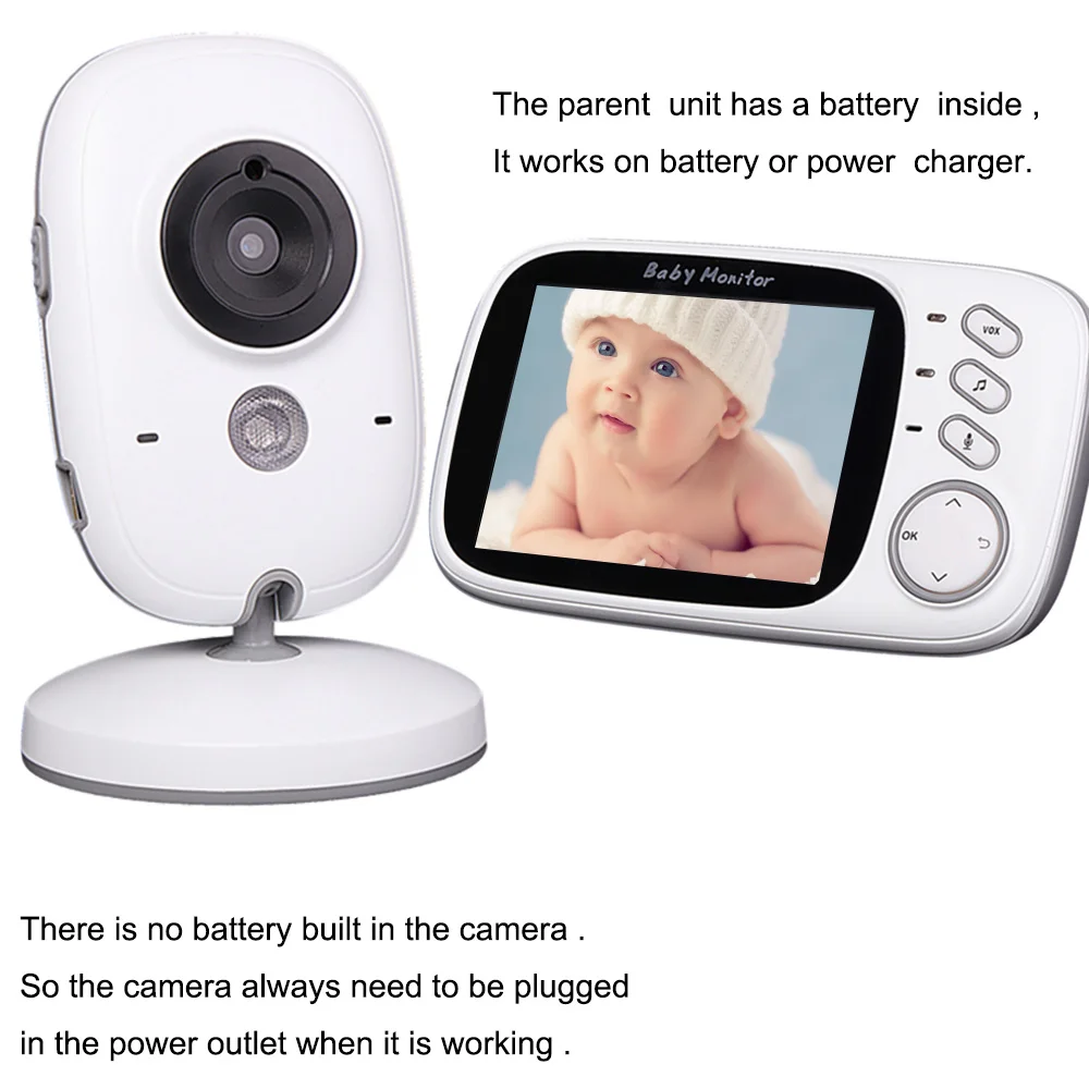 Wireless Video Color Baby Monitor with 3.2Inches LCD 2 Way Audio Talk Night Vision Surveillance Security Camera Babysitter VB603 |