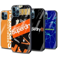 phone case for iphone 13 12 11 mini xs max xr x 8 7 6s plus se bumper glass smartphone british street fashion brand superdryers