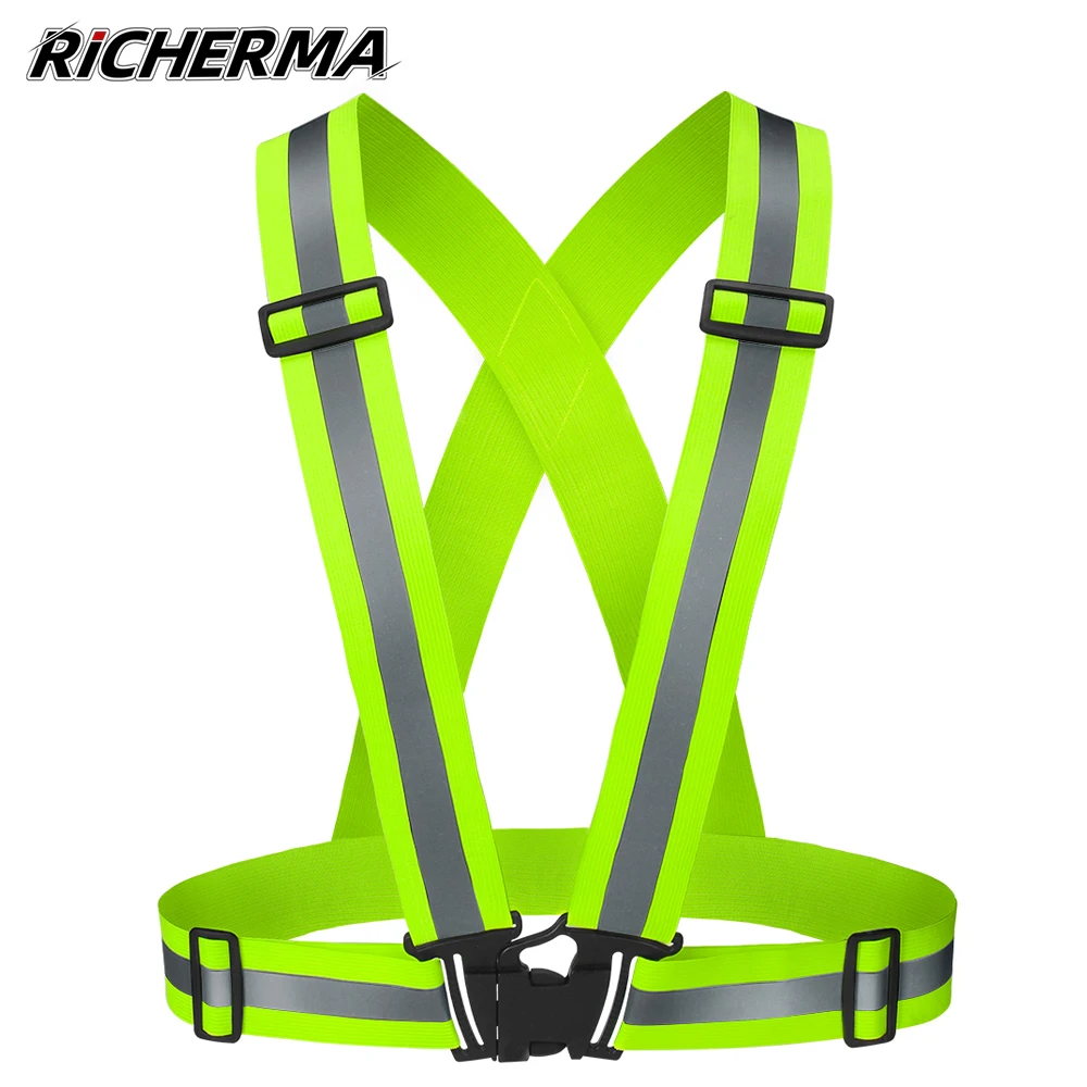 

High Visibility Reflective Vest With Reflector Bands Adjustable Reflective Safety Vest For Running Cycling Motorcycle Gear