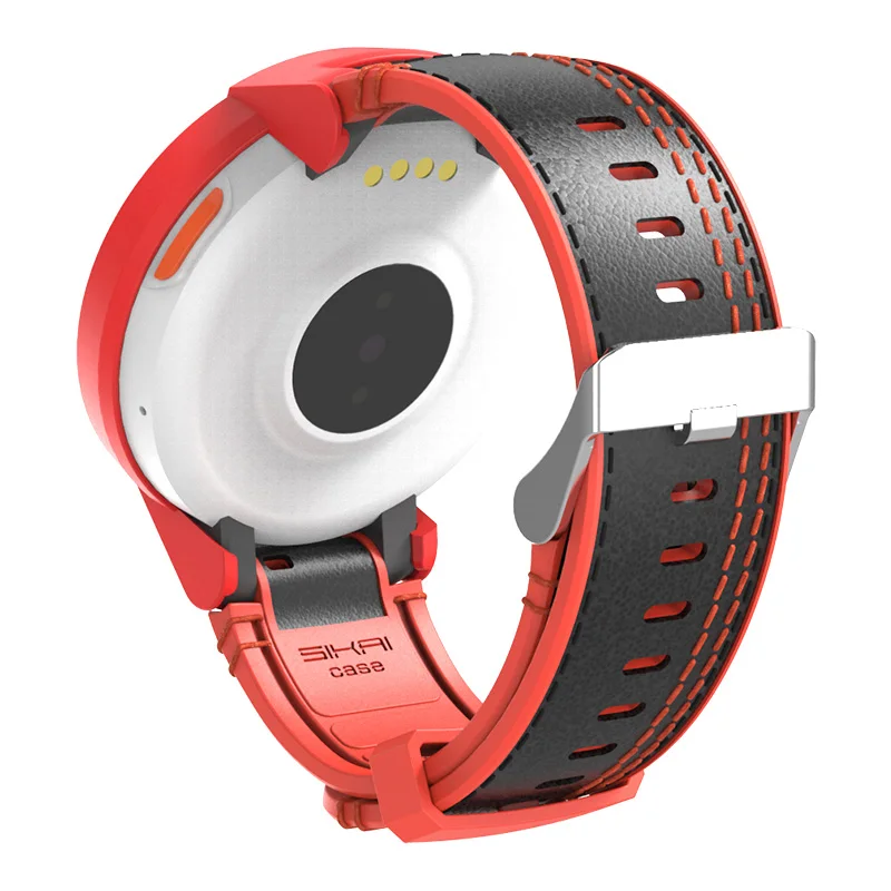 Black red strap Ремешок для часов Amazfit Verge Huami 3 lite A1801 чехол сменный Браслет Кожаный силиконовый ремешок SIKAI аксессуары чехол - Цвет: Black red strap
