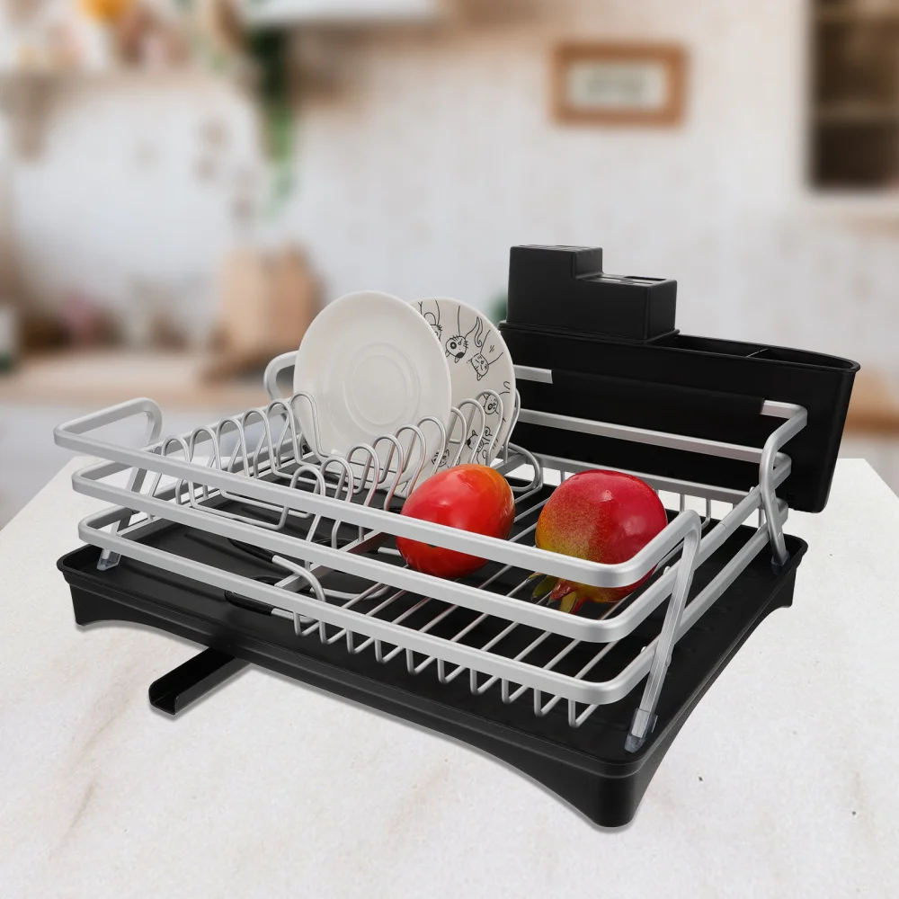 

1pc Multi-function Kitchen Aluminum Alloy Storage Rack Dish Plate Draining Rack