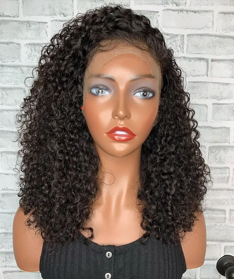 

Free Part Curly Synthetic Lace Front Wig For Black Women Preplucked Heat Resistant Daily Fiber Wigs 180%Density
