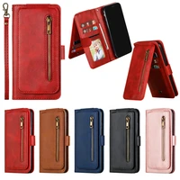 zipper purse leather phone case for iphone x xr xs 12 11 13 pro max se 2020 6 7 8 plus wallet multi card flip stand cover coque