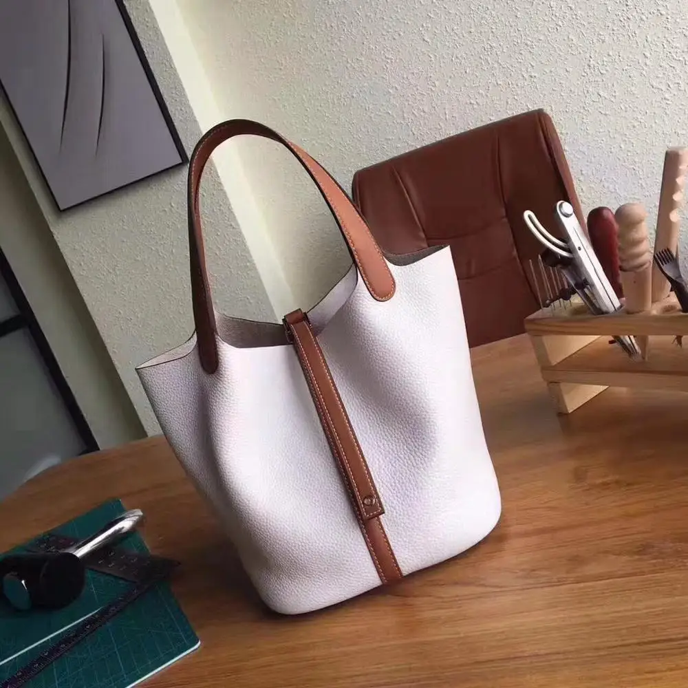

free shipping 2020 the new style fashion panelled genuine cow leather women handbag mini shopping bag 18cm 4 color high quality