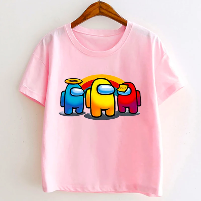 

Summer clothes children's clothes t-shirts between us game themed t-shirts fun clothes toddler boys girls t-shirts loose fit