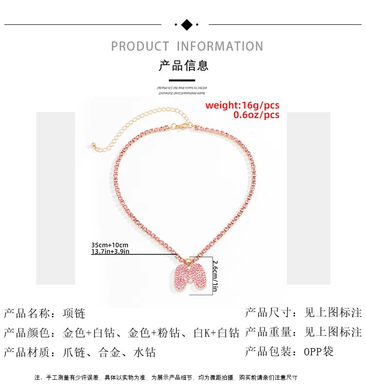 

Initial Necklace Collar Hombre Cadena Hombre Small Pendant Rope Chain Necklace Rhinestone Choker Women Chain Necklace