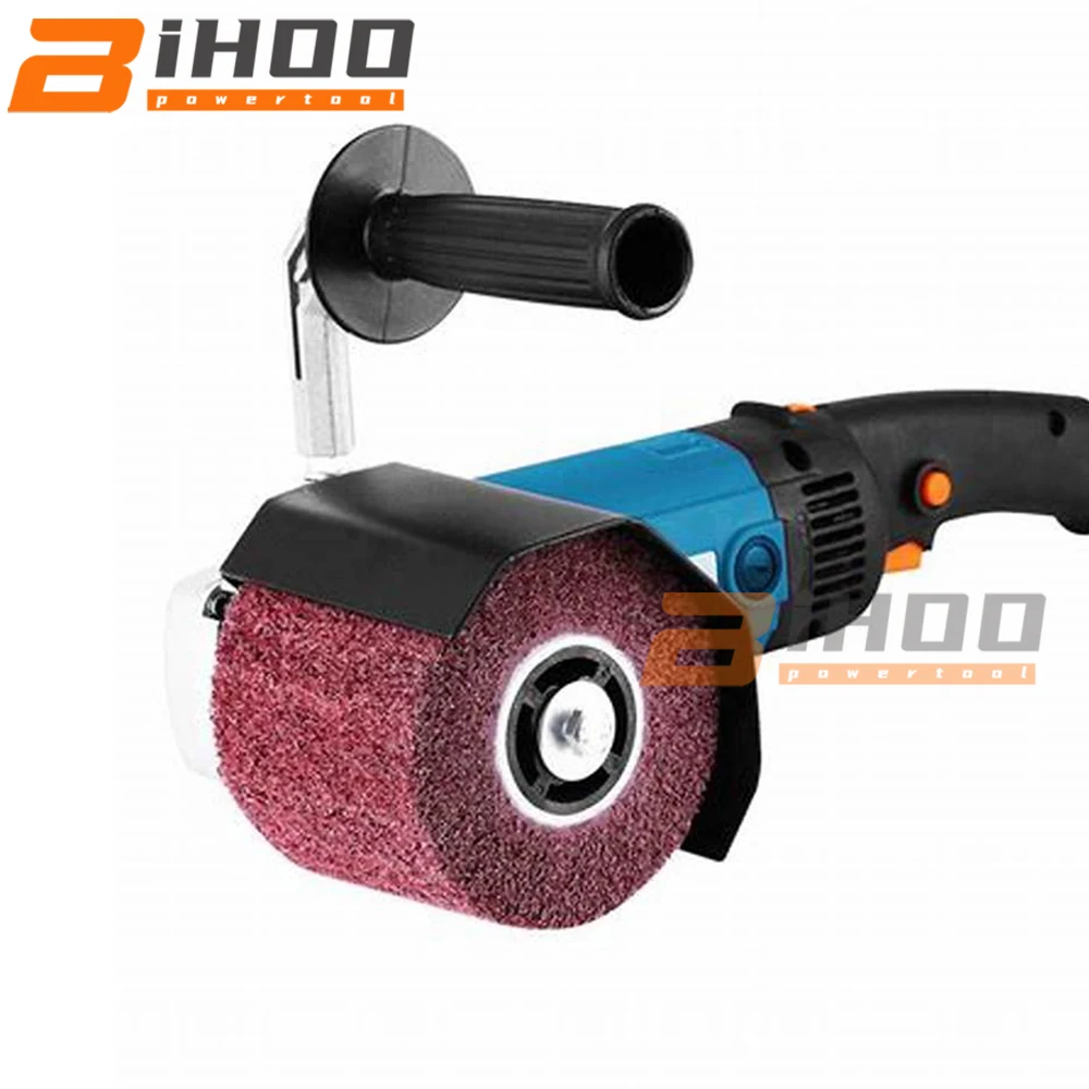 Шлифовальный барабан из нетканого нейлона с сатиновой отделкой для полировки и снятия фаски с нержавеющей стали 40-600Grit размером 120x100x20 мм.