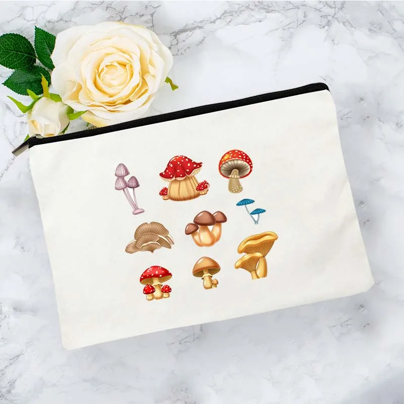 

Mushroom Cosmetic Bag for Makeup Organizer Mini Kawaii Pouch Woman Women's Travel Make Up Bags Free Shipping Storage Handbags