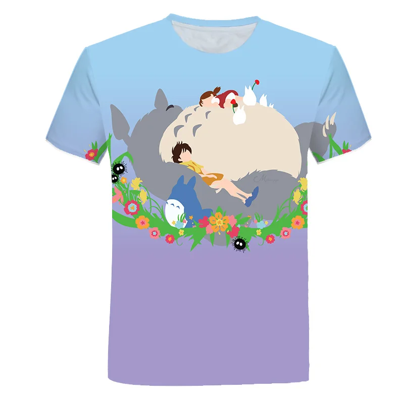 

Футболки с 3D-принтом My Neighbor Totoro для мальчиков и девочек, футболки с аниме рисунком, детская одежда, детская одежда