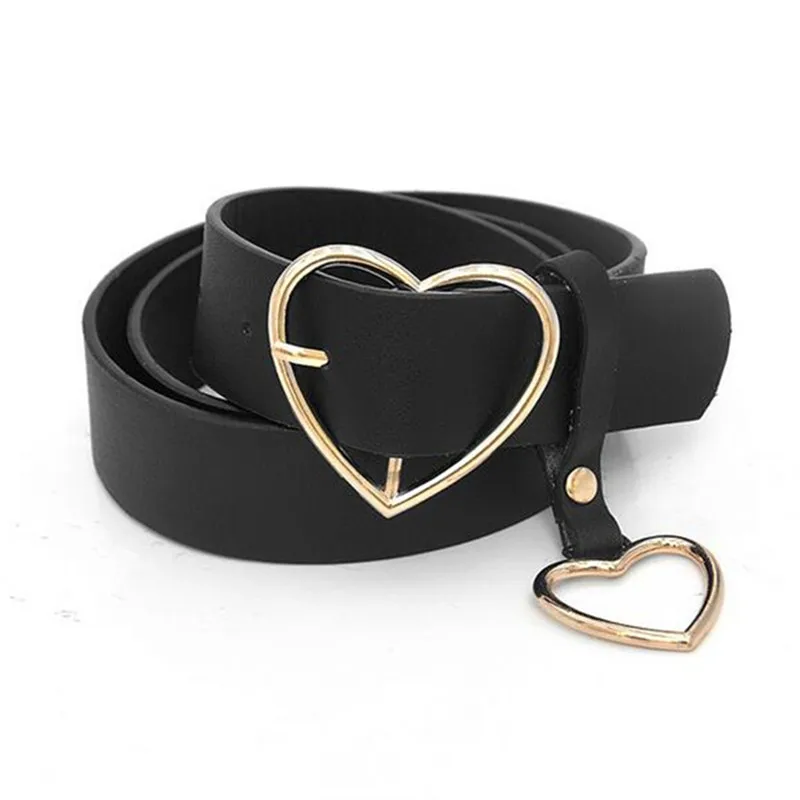 

New sweetheart buckle with adjustable ladies luxury brand cute Heart-shaped thin belt high quality punk fashion belts 105cm