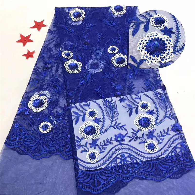 

African Sequins Lace Fabric 2019 High Quality Lace French Net Embroidery Tulle Lace Fabrics For Nigerian Party Dress