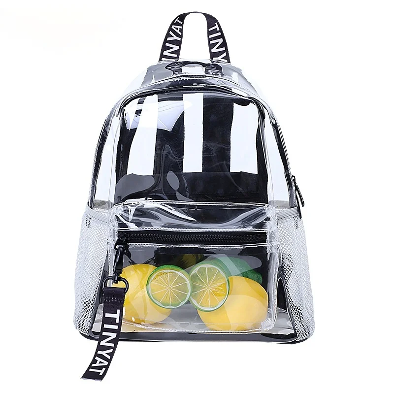 

TINYAT Fashion Women Backpack Clear PVC Women Backpack Transparent Travel School Backpack Bag for Teenage Girls Mochila Visual