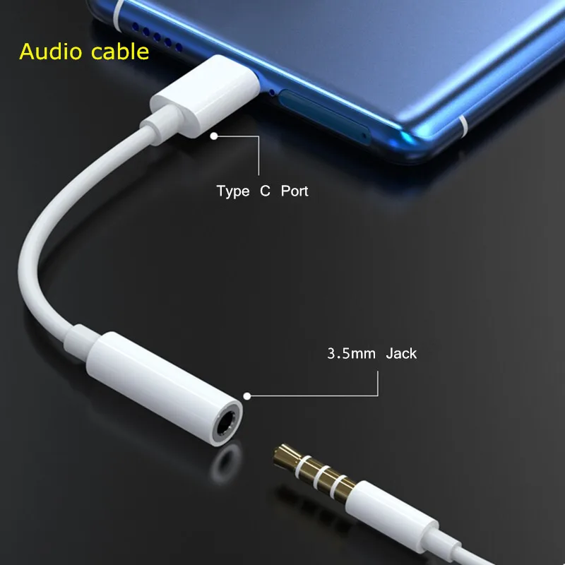 Оригинальный Realme 3 5 мм до Тип C аудио кабель для разъема наушников чтобы USB адаптер