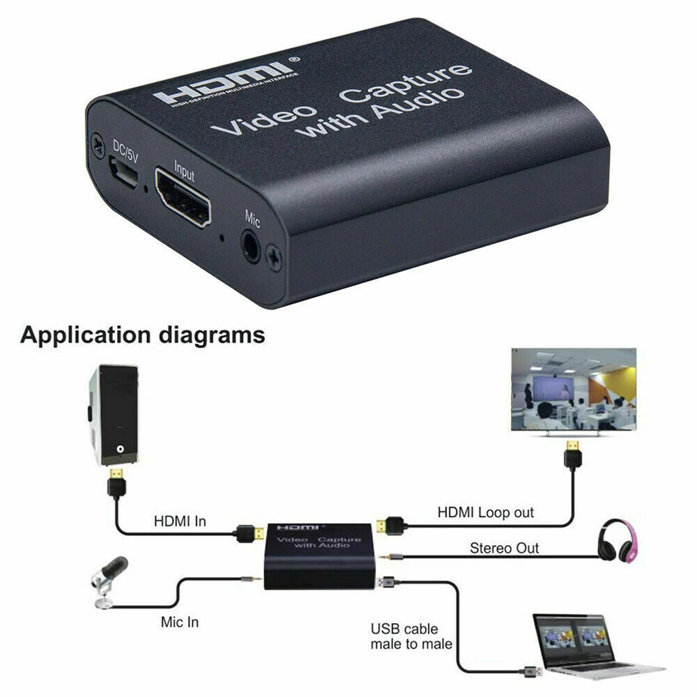 USB HDMI 4K 1080P видео Захват к карта для PS4 игры потокового прямого эфира трансляции с