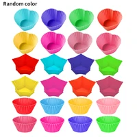 24pcs durable muffin baking cup reusable home party heat resistant diy pudding non stick easy demold cupcake mould soft silicone
