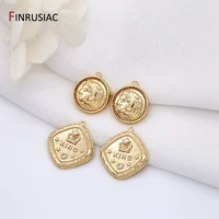 european fashion gold plated design round commemorative charms pendants for diy jewelry necklace bracelets making accessories