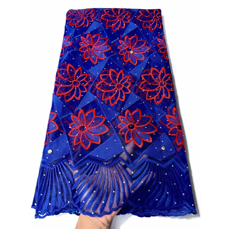 Африканская кружевная ткань высокого качества нигерийская чистая фиолетовая