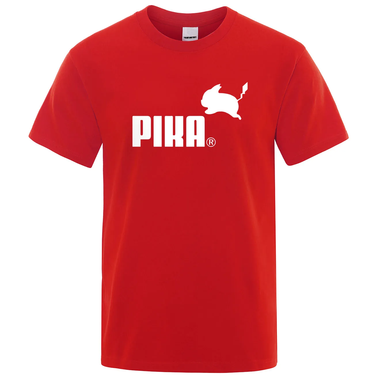 Летняя новая футболка Pika, мужские футболки с японским Аниме Покемон, футболки с Пикачу для мальчиков, хлопковая футболка с коротким рукавом, мужские повседневные футболки, топы - Цвет: red 5
