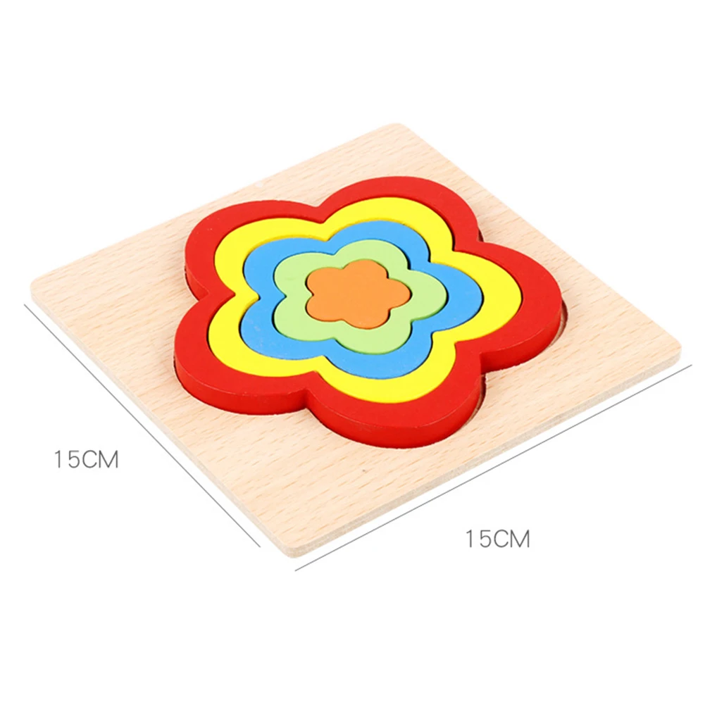 

Wooden Rainbow Color Geometry Jigsaw Puzzle Board Shape Cognition Education Toy
