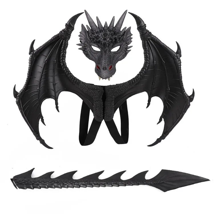 

Animal Cospty Dragon Costume Purim Christmas Gift Carnival Party Kids Cosplay Set Wing and Tail Children's day Dragon Costume