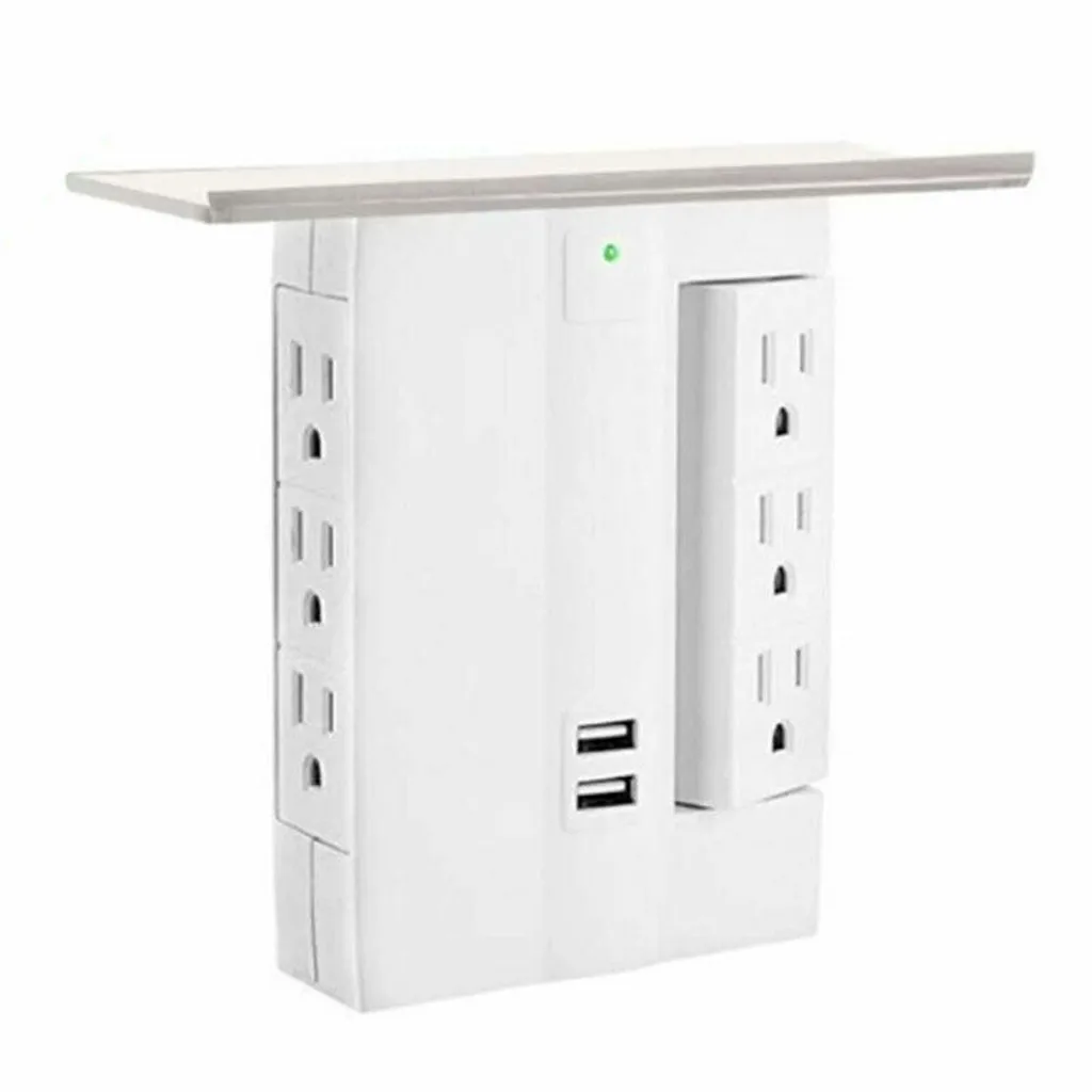 NEW Multi Plugs Socket-Shelf 8 Port Surge Protector 6 Wall Outlet Extenders 2 USB US Shelf | Мобильные телефоны и