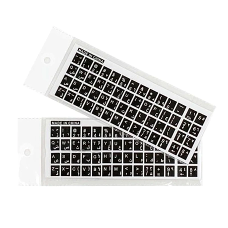

2pcs Arabic Keyboard Stickers Transparent with Letters for Any Laptop Computer PC Desktop Notebook