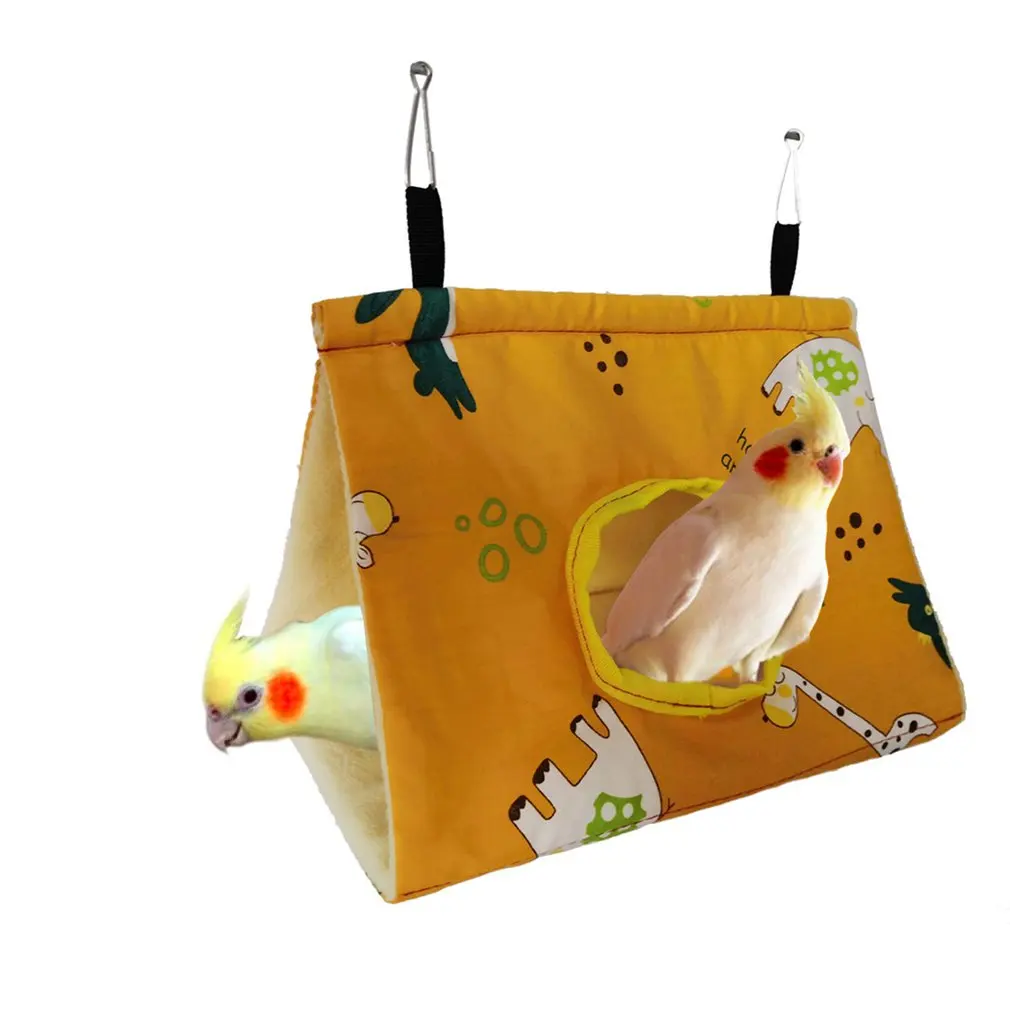 fashion plush bird hanging cave cage parrot nest hammock hanging cage warm winter birds cage bed toys hamster house free global shipping