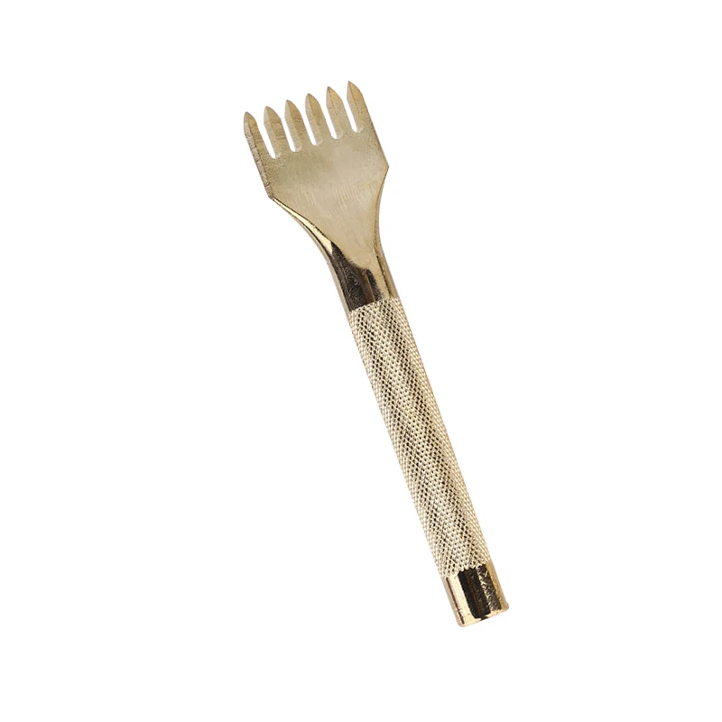 1Pcs 3mm 4mm 1/2/4/6 Gold Color Prong Inch Chisel Leather Craft Tools Hole Punch Lacing Stitching Perforate Puncher | Дом и сад