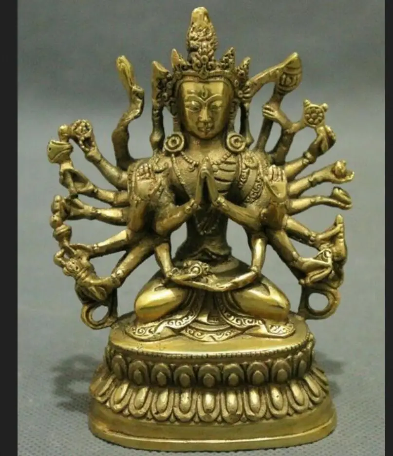 Copper Statue CHINA Tibetan Buddhism copper Buddha avalokiteshvara exorcism | Statues &amp Sculptures