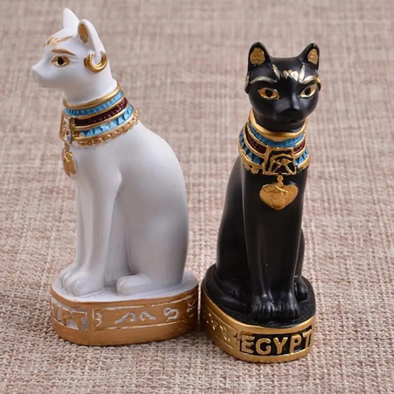 

Egyptian Cat Resin Craft Vintage Home Decor Modern Vintage Baster Goddess God Pharaoh Figurine Statue For Table Ornaments Gift