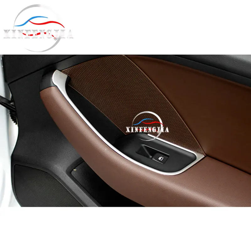 For Audi A3 15-17 4pcs Steel Interior Door Armrest Panel Window Lift Cover Trim |