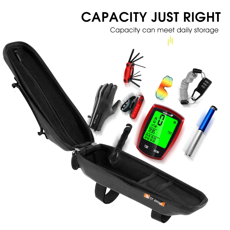 west biking multifunctional bicycle bag with phone holder front frame top tube bag waterproof mtb bike bag cycling accessories free global shipping