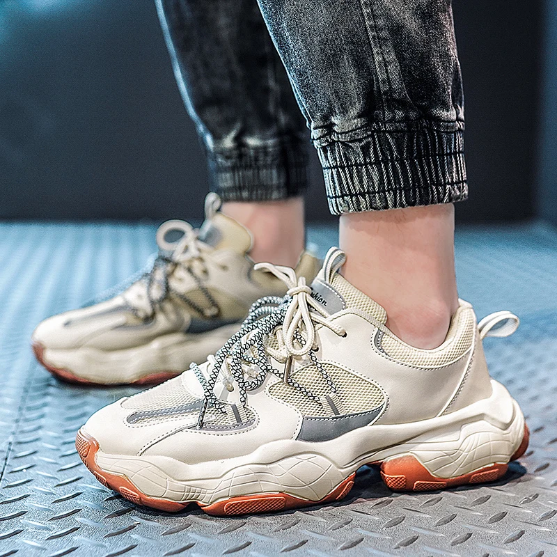 

Custom Colorful Men's Sneakers 2020 New Fashion Breathable Men Chunky Shoes Trainers Street Style Male Footwear Casual Walking