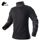 Военная Мужская камуфляжная тактическая футболка с длинным рукавом, брендовая хлопковая дышащая футболка с боевой лягушкой, мужские тренировочные рубашки AY655
