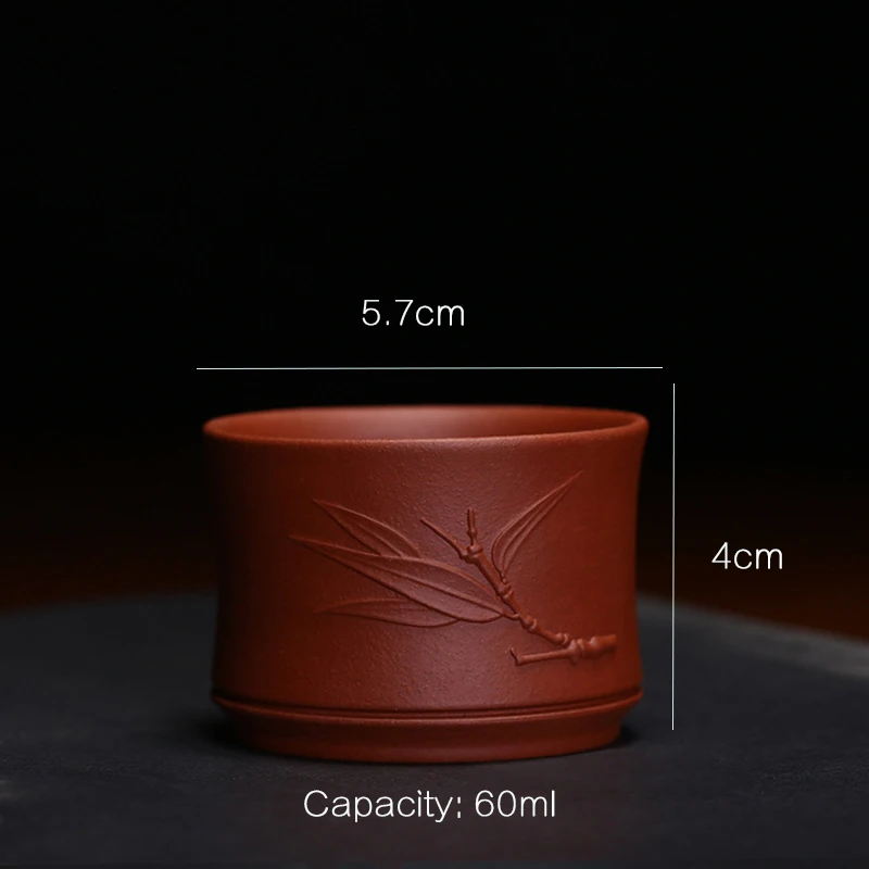 

China Yixing Purple Clay Teacups 60ml Hand Made Purple Mud Tea Cup Chinese Kung Fu Tea Set Natural Ore Drinkware Tea Bowl