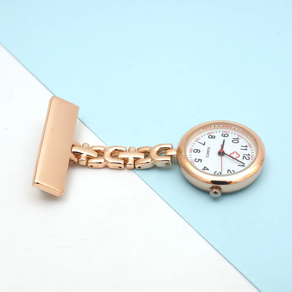 

New Nurse Simple Lapel Pin Watch Stainless Steel Ladies Personalized Brooch Watch Quartz Movement Watchwrist Zegarek Damski 2020